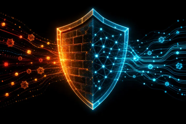 Ilustración: Firewall activo con IA